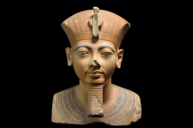 Ancient egyptian pharaoh statue Neural network AI generated