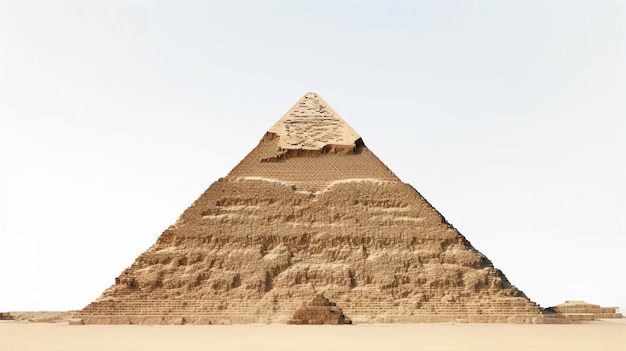 Ancient Egyptian pyramid on white background