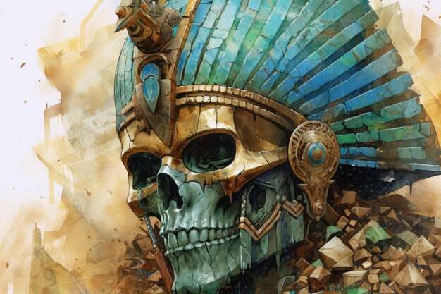 Ancient egyptian skull background