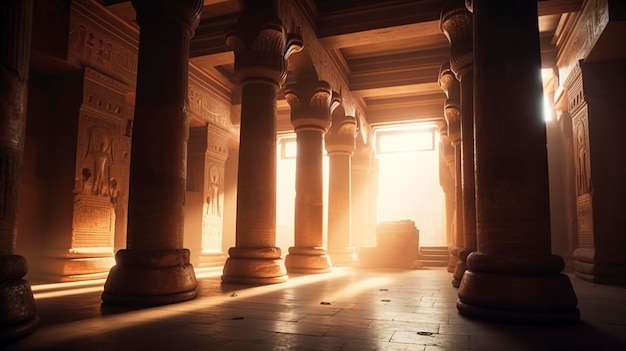 古代エジプト様式の部屋のインテリア