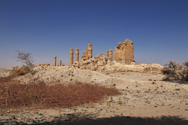 Ancient Egyptian temple of Tutankhamun on Soleb island, Sudan, Nubia