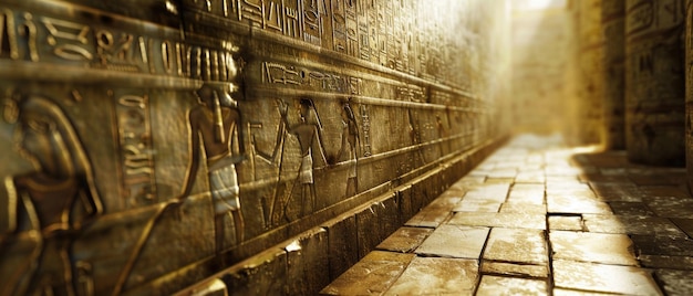 Ancient Egyptian wall hieroglyphs