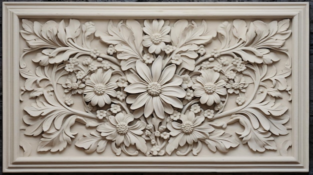 Ancient floral basrelief with floral ornament