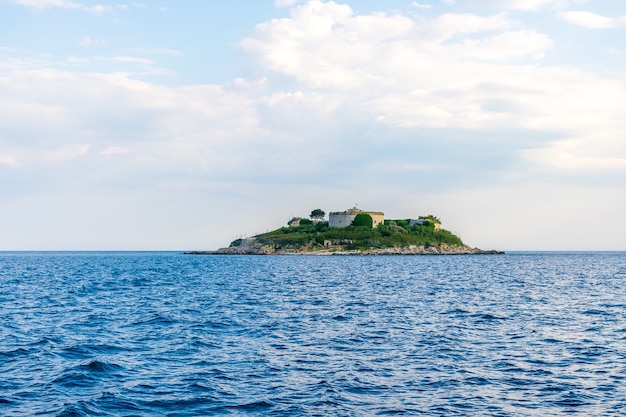 Ancient fortress is located on the island of Mamula BokaKotor Bay Montenegro