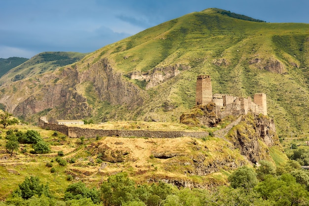 Ancient fortress in the mountains of Georgia 