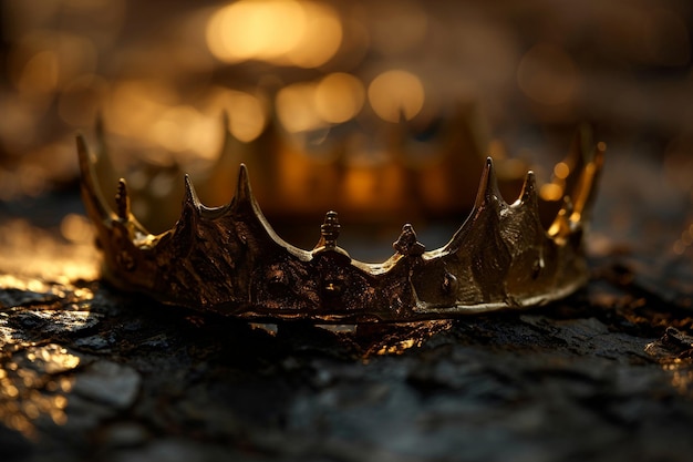 Photo ancient gold crown worn