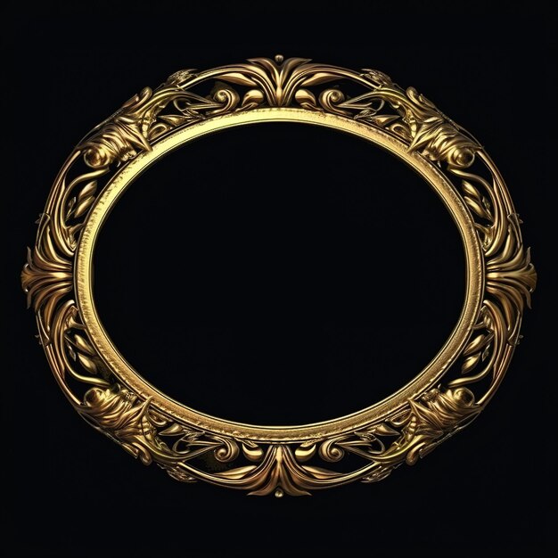 Photo ancient golden frame