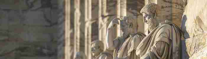 Photo ancient greece philosophers in the agora marble temples reflecting the birthplace of democracy and thought