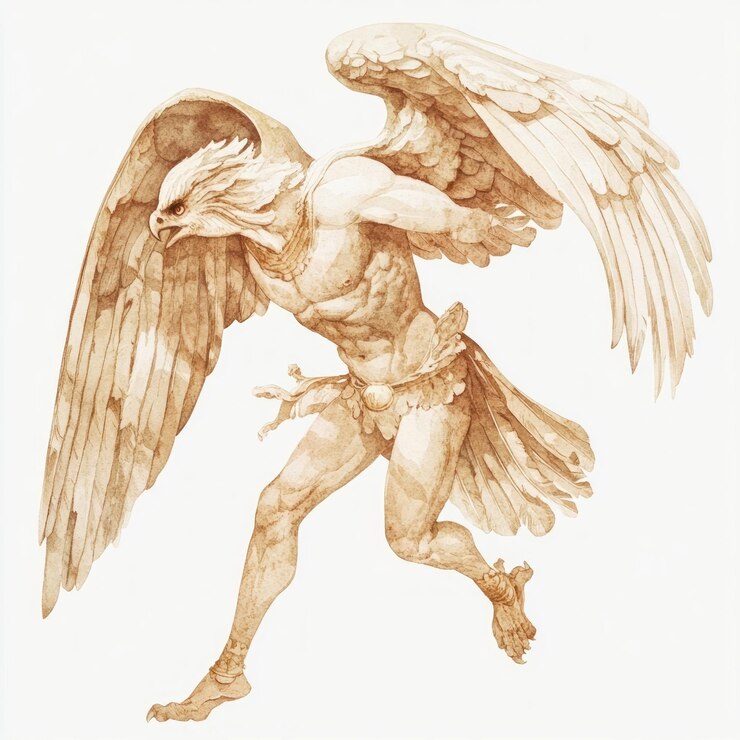 Photo an ancient greek harpy archangel wedding female