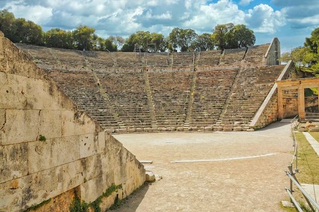 The ancient Greek theater at Epidavros Peloponnese