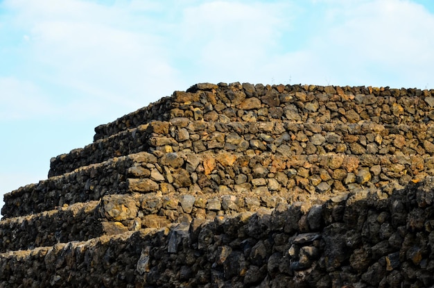 Ancient Guanche Guimar Pyramids in Tenerife Island