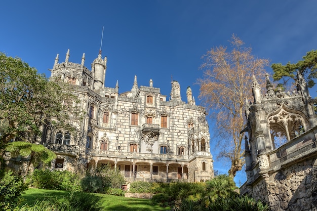 Photo ancient historic castle regaleira. portugal, sintra.