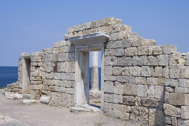 Ancient history - ruins in a Hersones. Crimea. Ukraine.