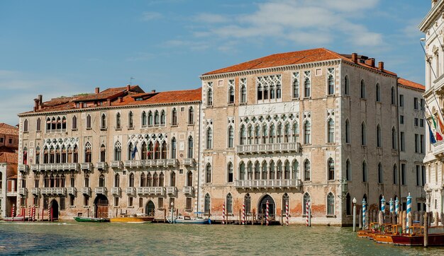 Ancient houses on the Grand Canal in Venice