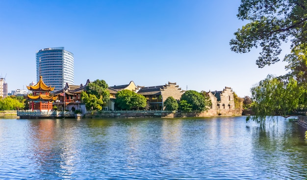 Ancient houses in Ningbo Yuehu Park