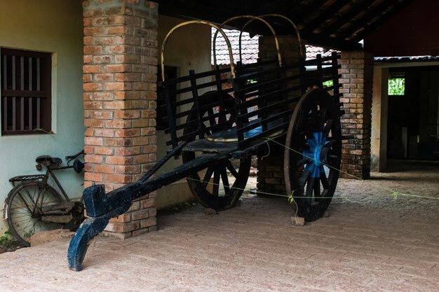 Carretto di giovenco stazionario indiano antico mangalore karnataka