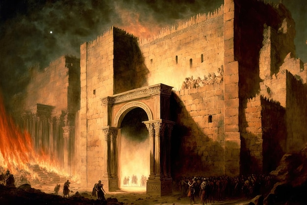 Ancient Jewish temple was destroyed mourning day was Tish BAv the ninth day of Av