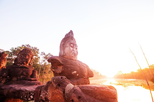 Ancient Khmer civilization ruins of Angkor near Siem Reap, Cambodia