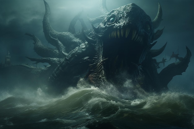 Ancient leviathan emerging from the depths of a tu 00065 01