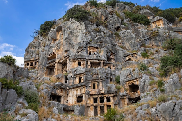 Ancient lycian Myra tombs in Turkey Demre