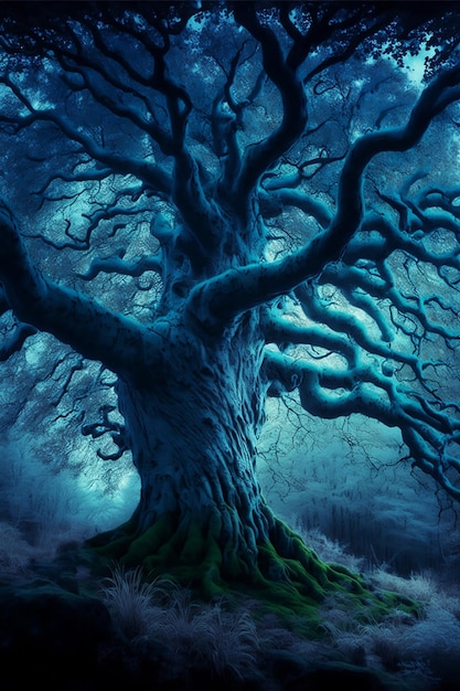 Ancient magical oak tree