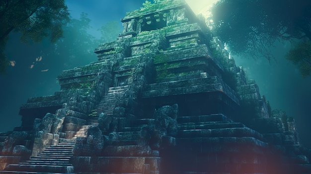 Premium AI Image | Ancient Maya temple ai generate