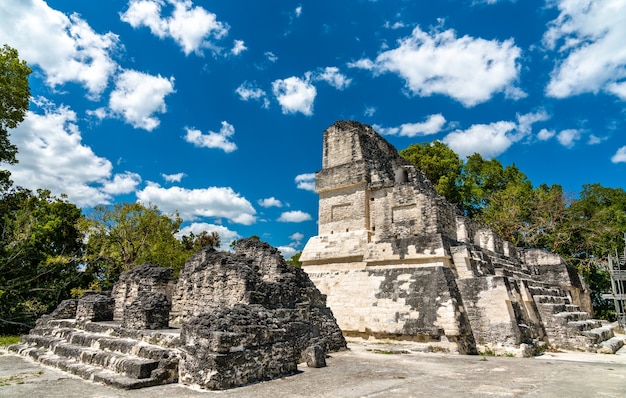 Ancient Mayan ruins at Tikal. UNESCO world heritage in Guatemala