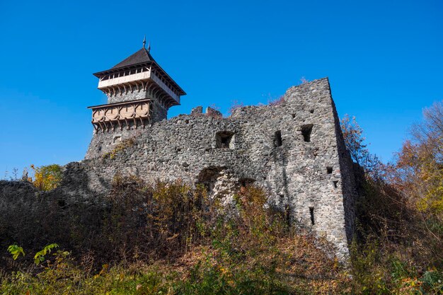 Photo ancient medieval fortres in nevycke in autumn
