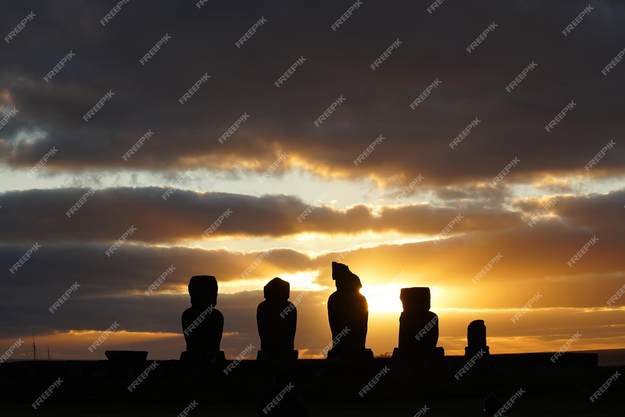 Easter Island Moais icons for free download, Freepik