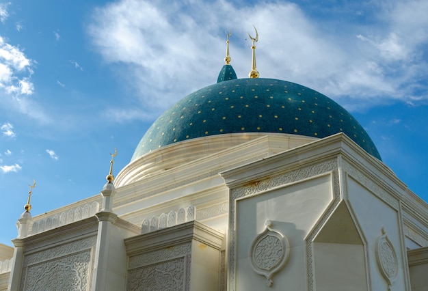 An ancient mosque against the blue sky.