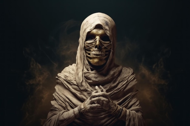 Ancient mummy skeleton Generate Ai