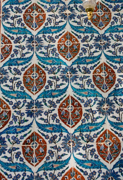 Photo ancient ottoman time handmade turkish tiles