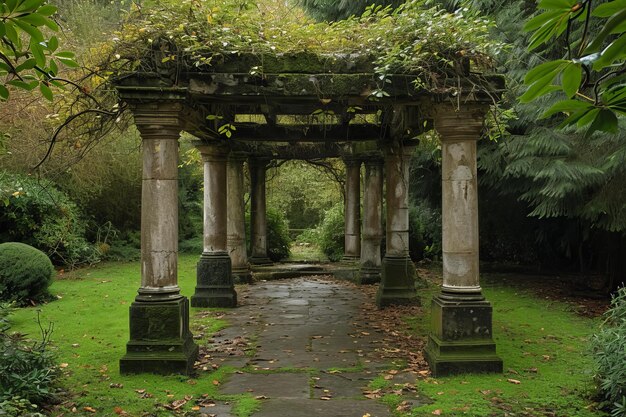 Ancient pergola pavilion Generate Ai