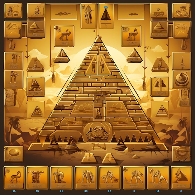 Ancient Pop Up Ui Egyptian Themed Game Pc Puzzle Decorated W Design Art Graphic Frame Card Decor