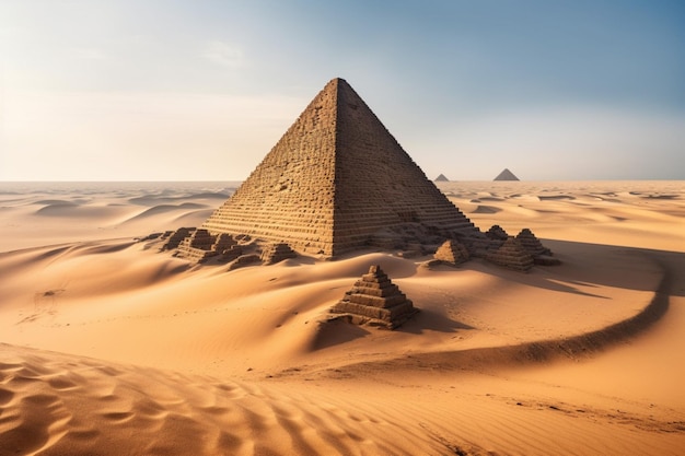 An ancient pyramid in the desert