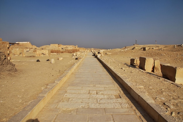 Ancient pyramid of Sakkara in the desert of Egypt