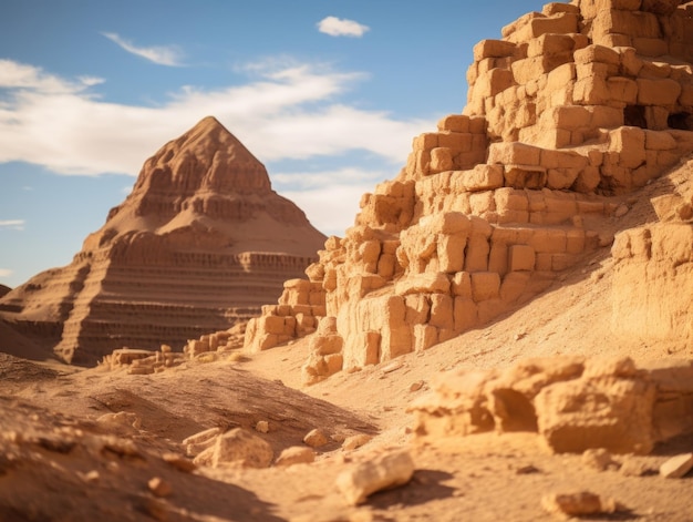 Ancient Pyramids in a big canyon