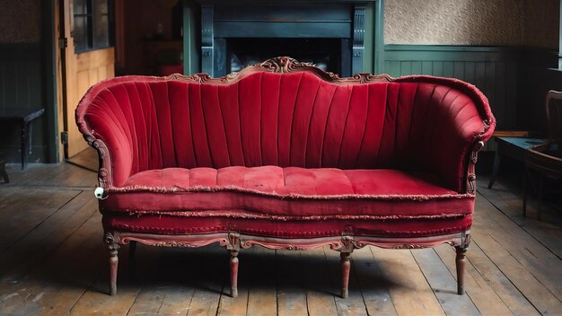 Ancient red sofa