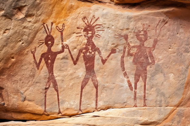 Ancient rock art in Utah shows anthropomorphic figures with antennae or antlers