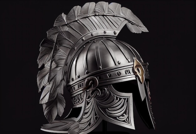 Ancient Roman helmet beautifully decorated generative AI