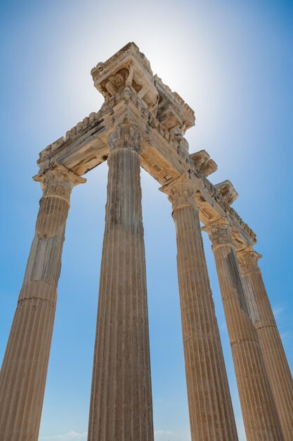 Ancient roman ruins of Apollo temple in Side Turkey