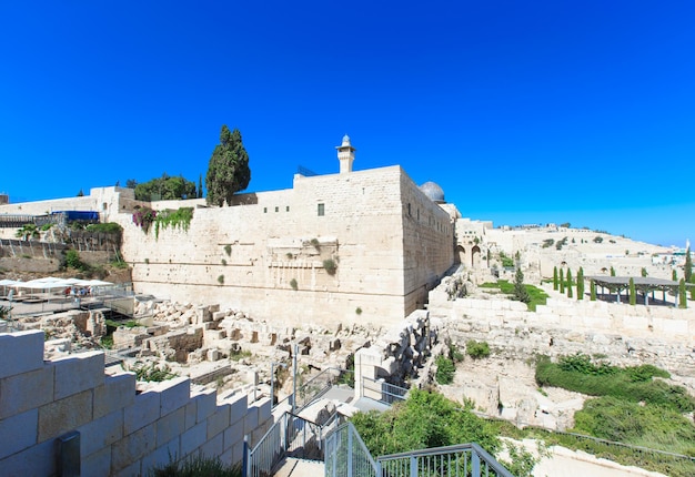 Ancient ruins in the center of Jerusalem Israel