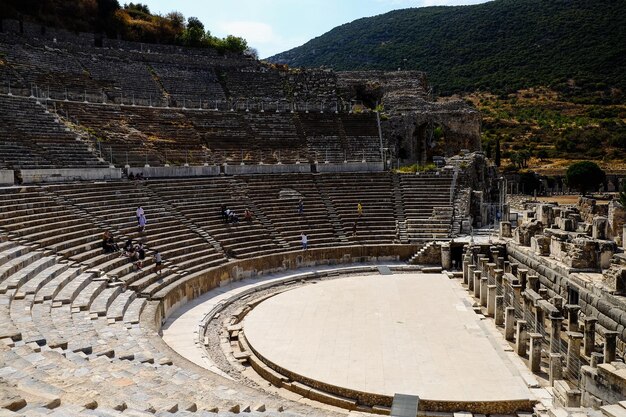 Ancient ruins in the city of Ephesus Turkey