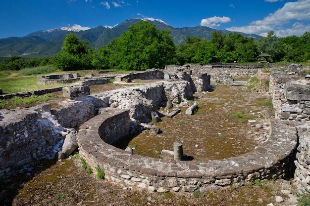 ギリシャ、ディオンの古代遺跡。