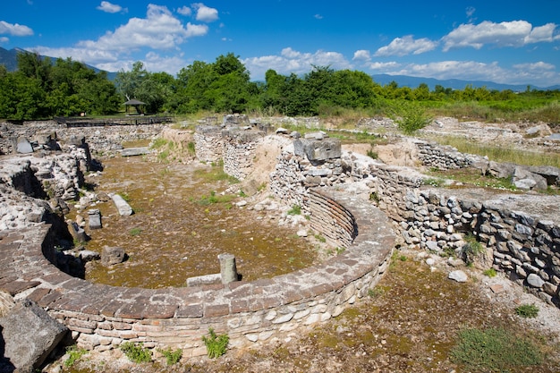 ギリシャ、ディオンの古代遺跡。