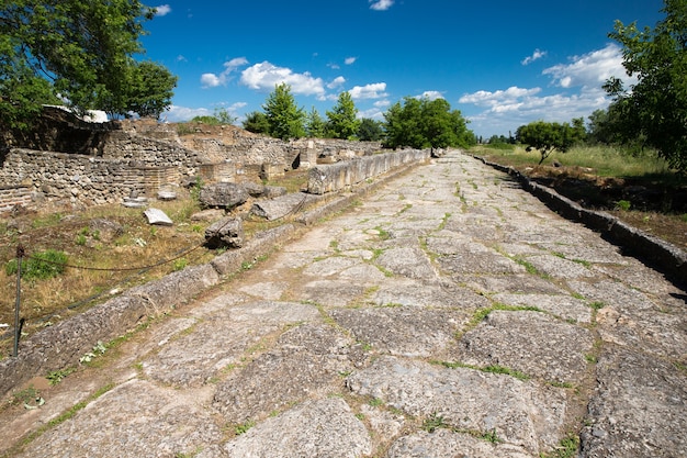 ギリシャ、ディオンの古代遺跡。