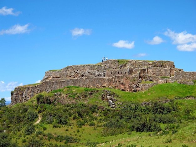 Ancient ruins of fortress in Cusco Inca Empire Peru