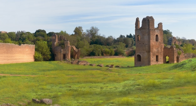 ローマの風景の古代遺跡