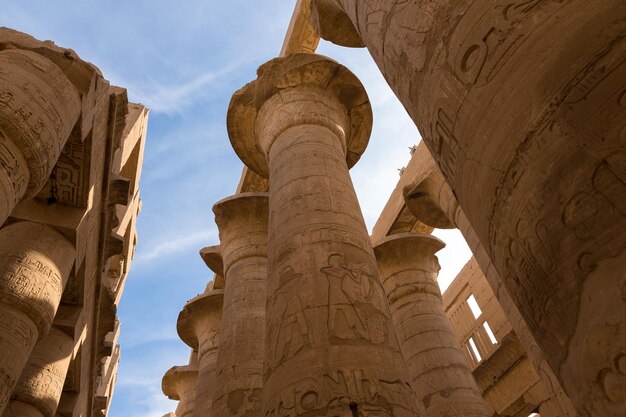 Ancient ruins of the Karnak Temple in Luxor Thebes Egypt The largest temple complex of antiquity in the world UNESCO World Heritage