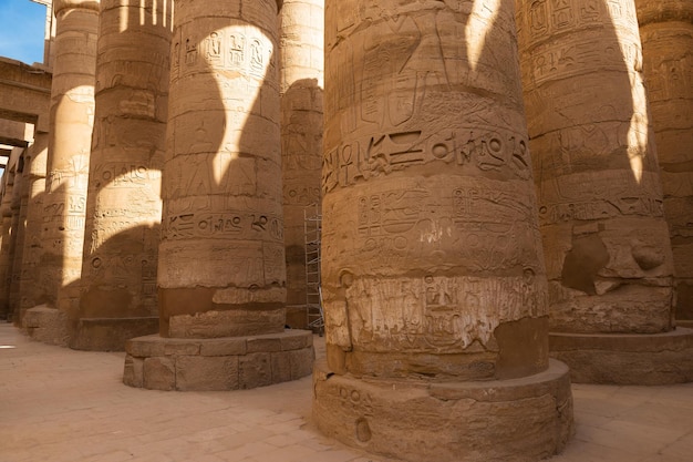 Ancient ruins of the Karnak Temple in Luxor Thebes Egypt The largest temple complex of antiquity